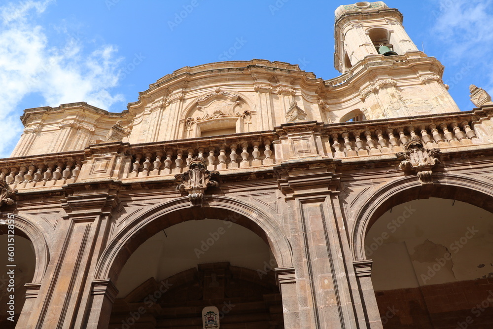 Cathedral of San Lorenzo in Trapani on Sicily at Mediterranean Sea, Italy