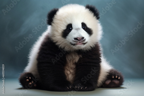 Cute fluffy panda cub Generative AI