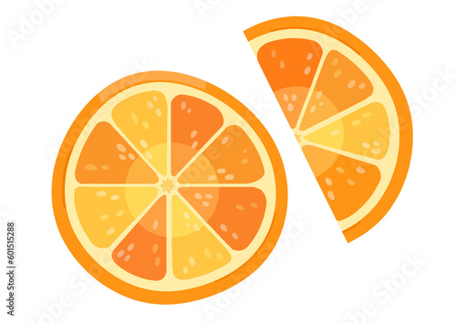 Sliced orange isolated on a transparent background