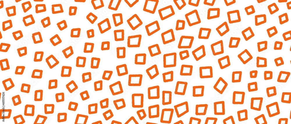 Seamless abstract geometric pattern. Simple background on orange, white colors. Illustration. Squares, polygons. Designed for textile fabrics, wrapping paper, background, wallpaper, cover. Seamless abstract geometric pattern. Simple background on orange, white colors. Illustration. Squares, polygons. Designed for textile fabrics, wrapping paper, background, wallpaper, cover.