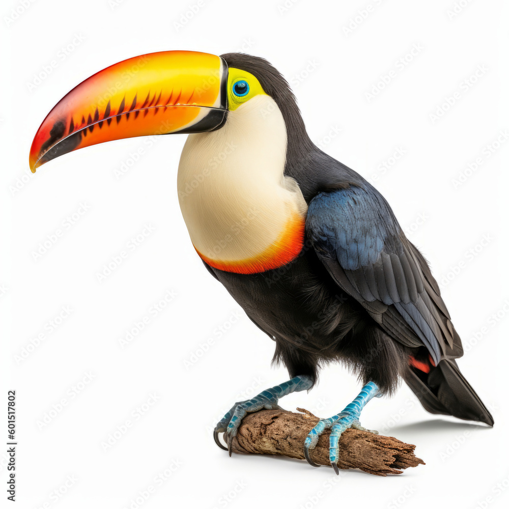 Fototapeta premium Toucan bird isolated. Illustration AI Generative.