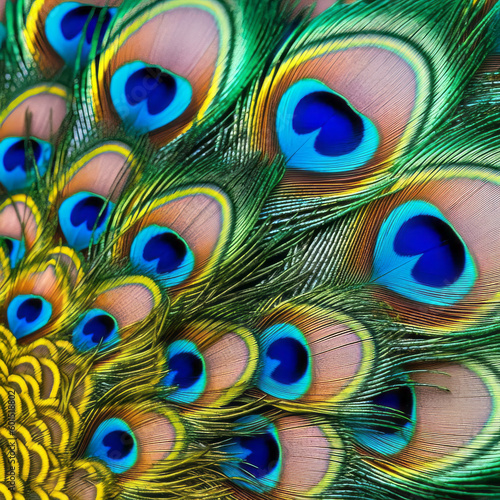 Peacock closeup. Illustration AI Generative.