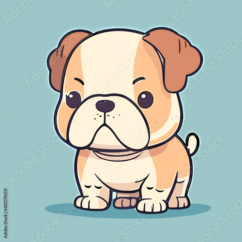 Cute french bulldog vector illustration. Cute cartoon puppy.