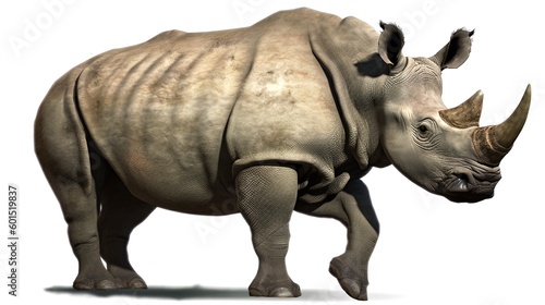 rhino isolated on white generative ai