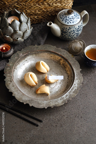 Fortune cookies traditional Chinese dessert