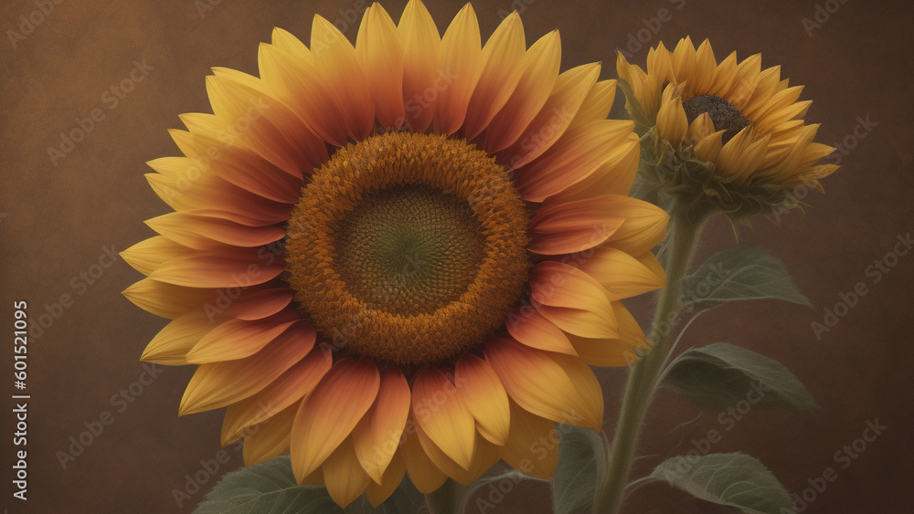Fototapeta premium Sunflower Close upGenerative AI