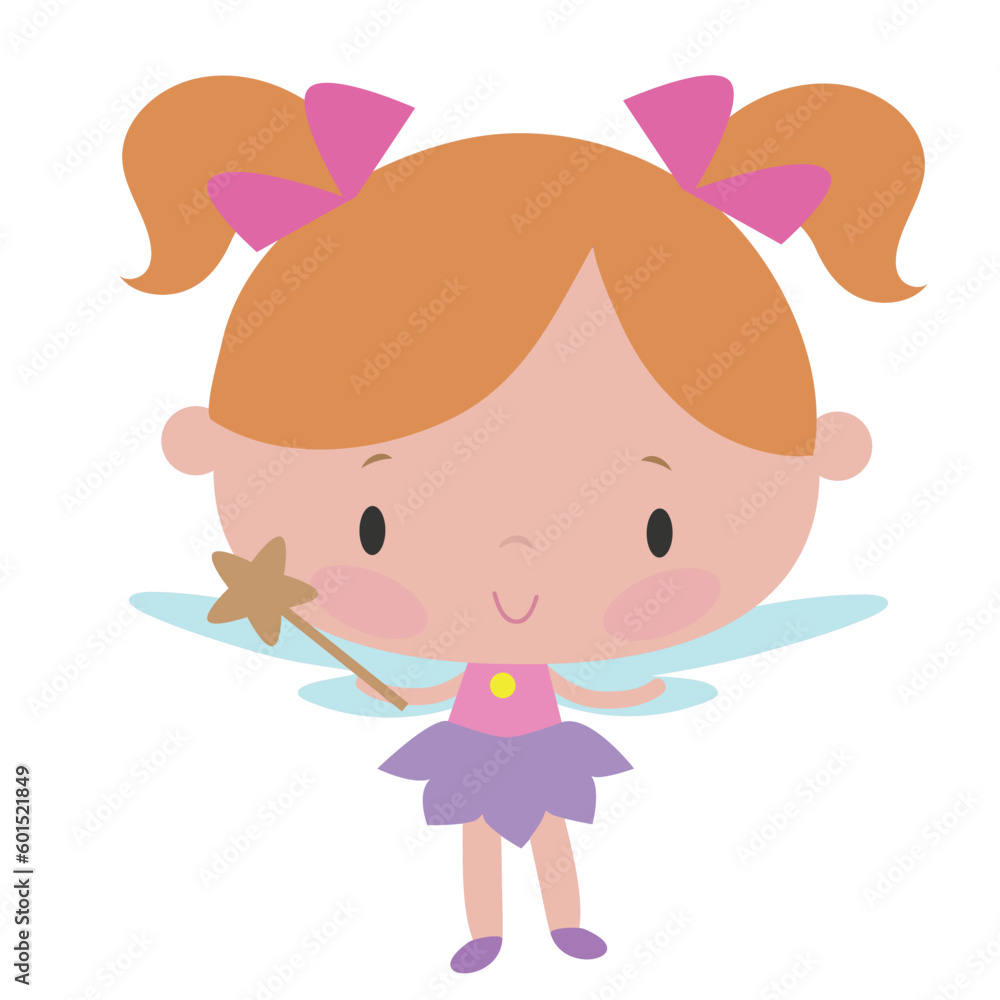 Cute little garden fairy vector cartoon illustration Cute little garden fairy vector cartoon illustration