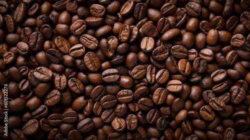 Roasted coffee beans background, Created using generative AI tools.
