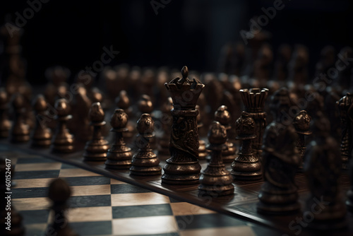 chess pieces on a chessboard. Generative AI