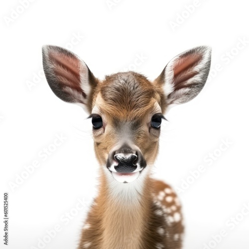 Adorable Portrait of a Baby Deer Fawn Animal for Print Nursery Wall Art AI Generated