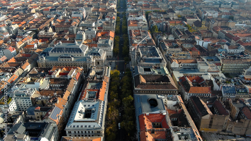 Fototapeta premium Andrassy Avenue (Andrassy ut), most famous street of Budapest, Hungary