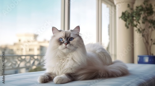 Dreamy Floof: Ragdoll Cat in a Soft and Fluffy Environment photo