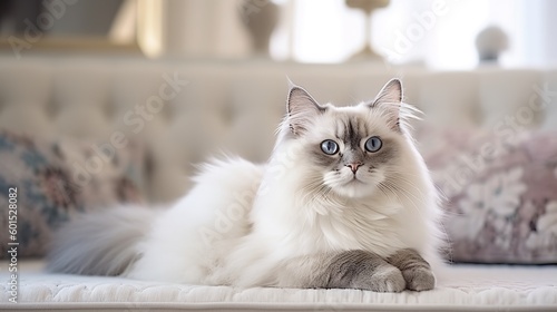 Dreamy Floof: Ragdoll Cat in a Soft and Fluffy Environment