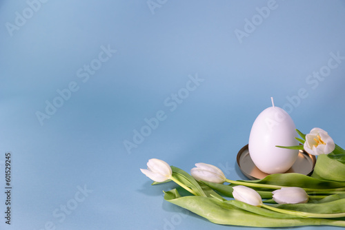 easter egg candle with flowers
