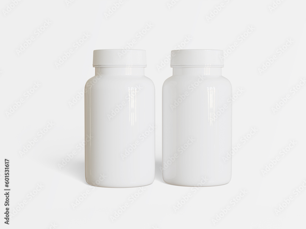 White bottle plastic with lid for pill or suplement White bottle plastic with lid for pill or suplement