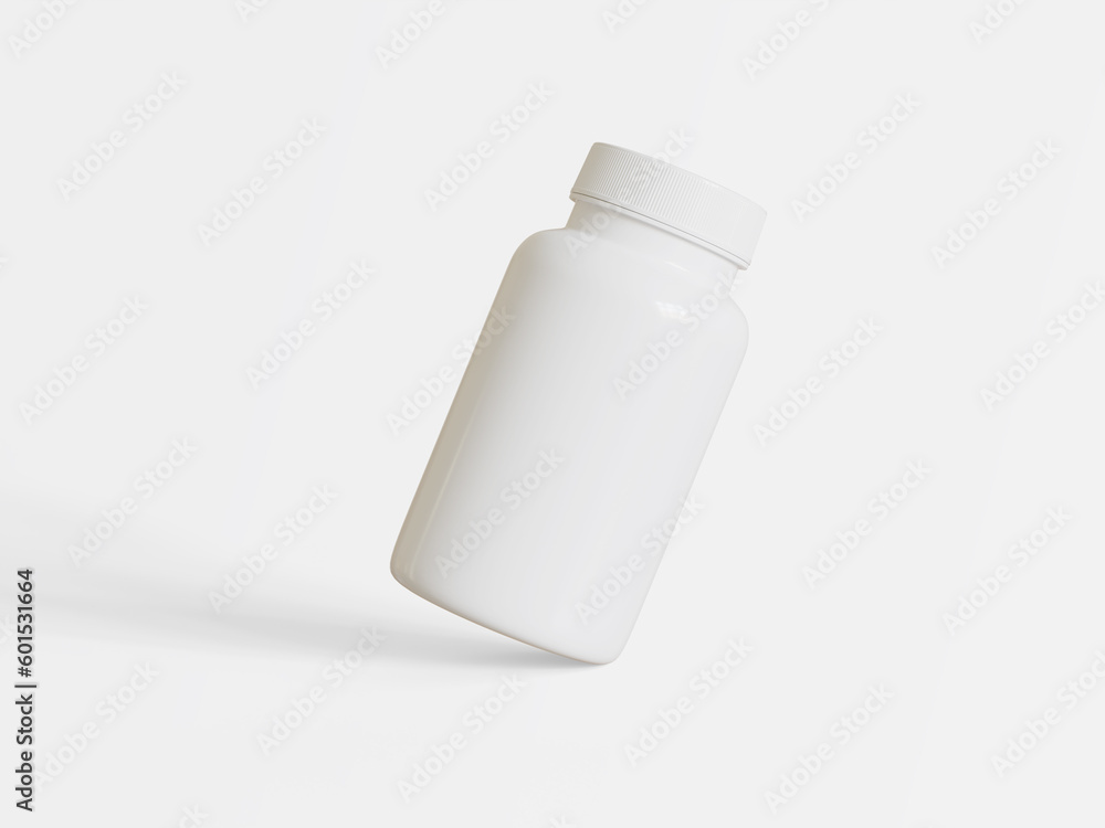 White bottle plastic with lid for pill or suplement White bottle plastic with lid for pill or suplement