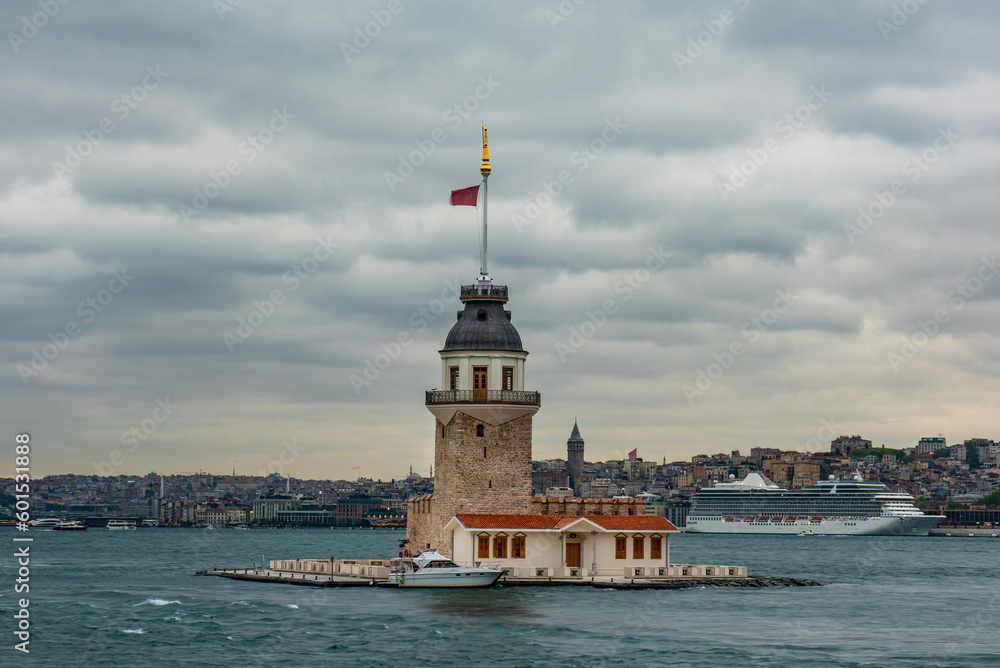 Maiden's Tower in Istanbul, Turkey. (KIZ KULESI). Maiden’s Tower got a new look. Istanbul’s Pearl “Maiden’s Tower” reopened after newly restored.