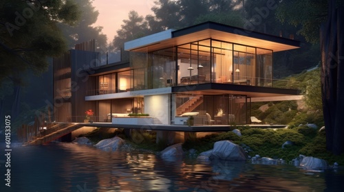 Modern House Design At River Ideas © Damian Sobczyk