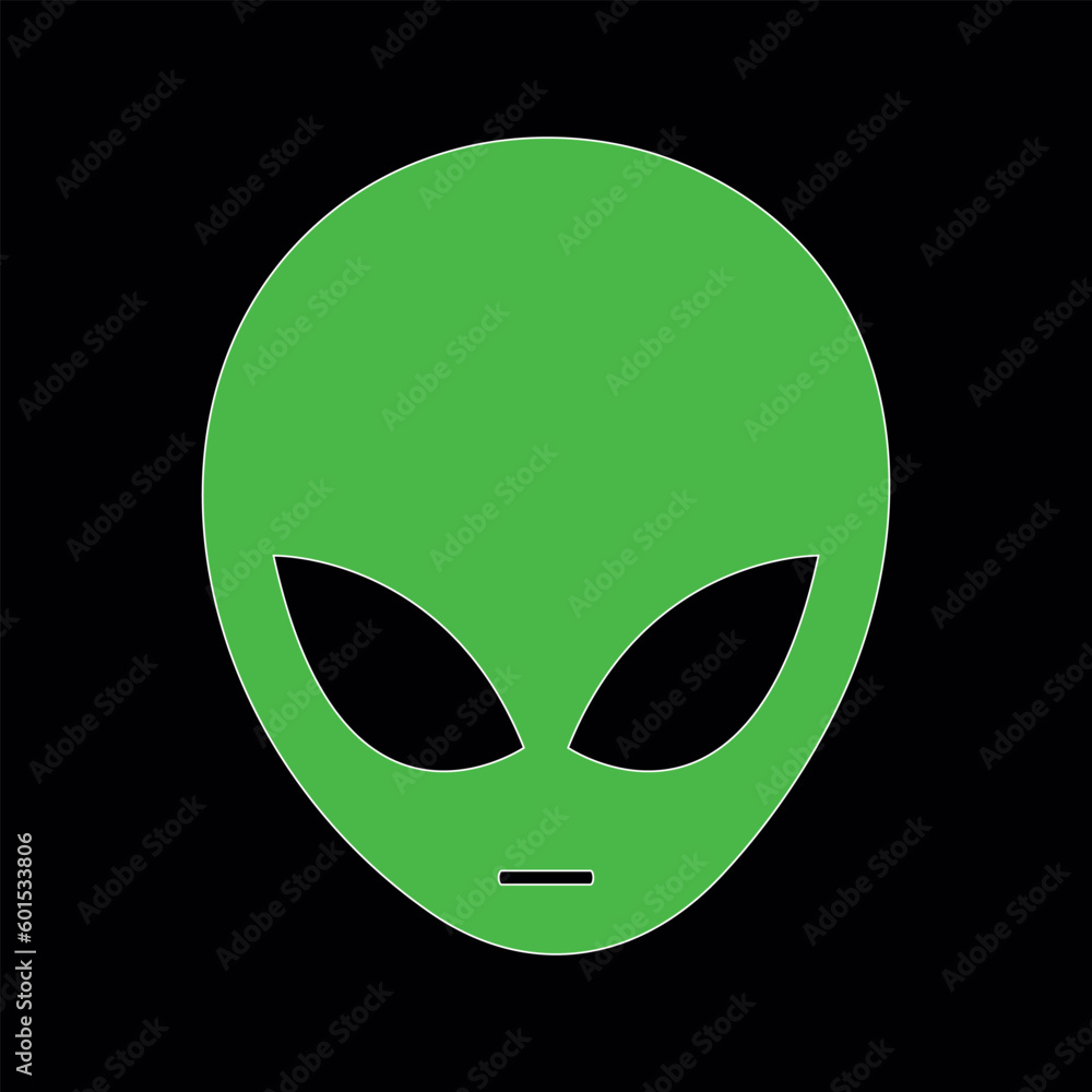 green alien head with black background to edit green alien head with black background to edit