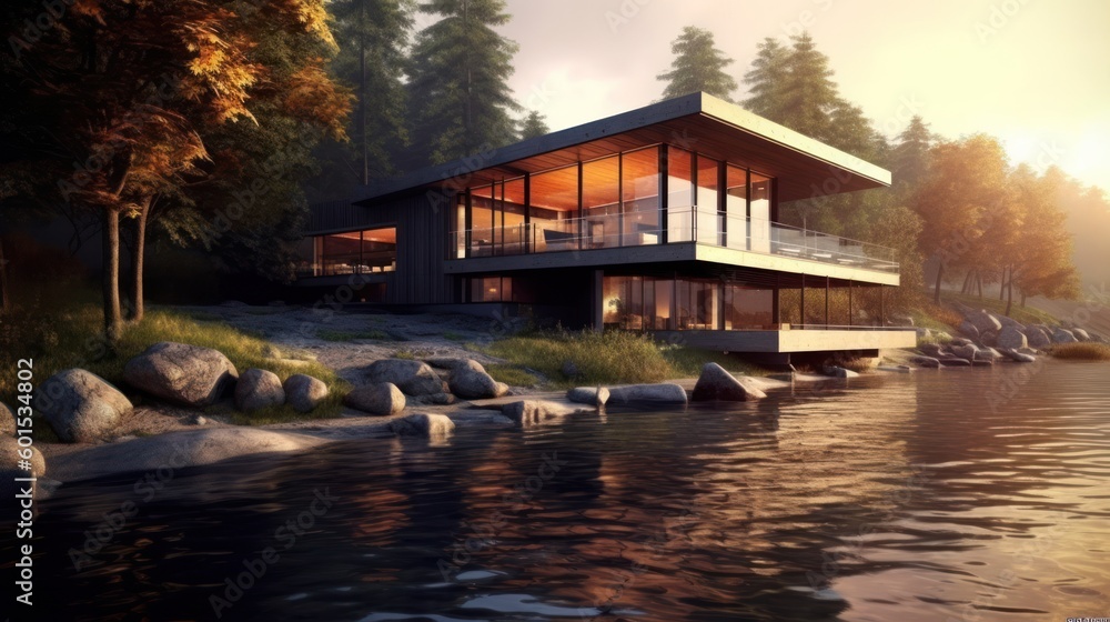 Fototapeta premium Modern House Design Exterior