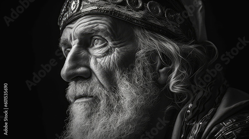 Regal Majesty: Portrait of King David (Generative AI) photo