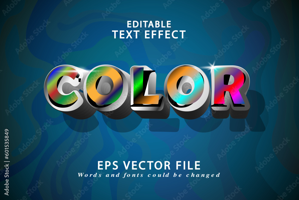 Editable color text effect Editable color text effect