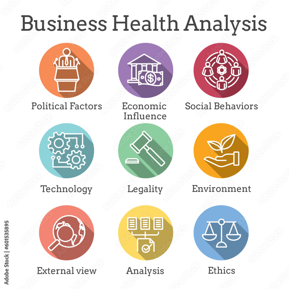 Company Analysis Using Pestel Methods Icon Set