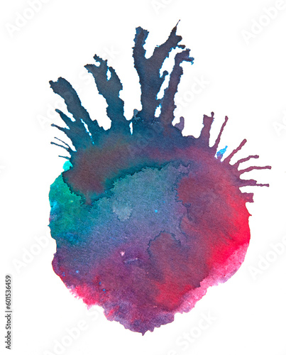Colorful heart shaped inkblot