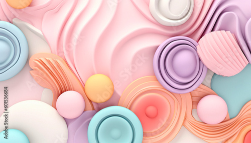 Professional background with different shapes in pastel colors. High quality Generative AI