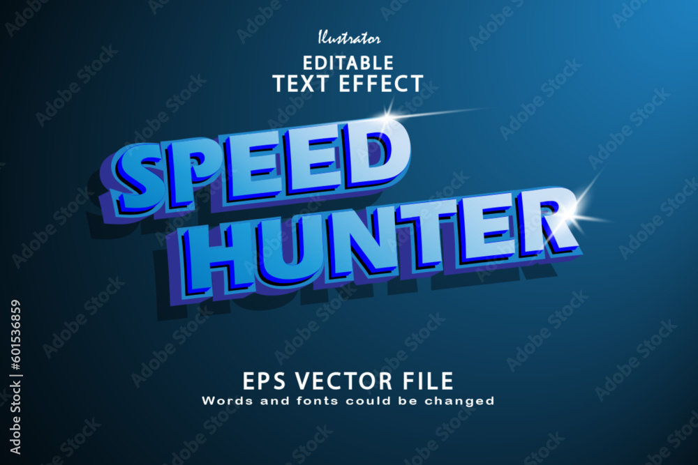Editable speed hunter text effect