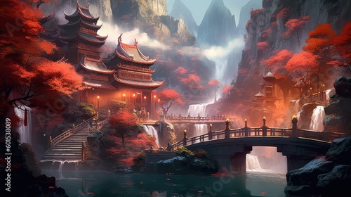 Chinese Fantasy Style Scene Game Art