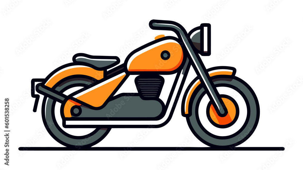 Motorbike logo, icon. Vector illustration isolated on white background.