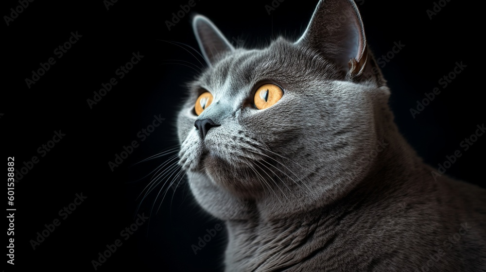 Regal Elegance: British Shorthair Cat in Majestic Pose
