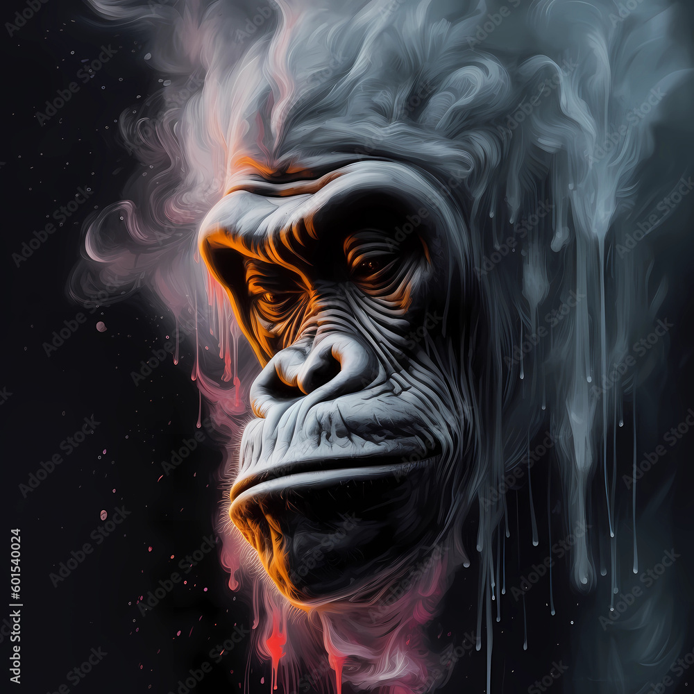 Gorilla smoke illustration Stock Illustration | Adobe Stock