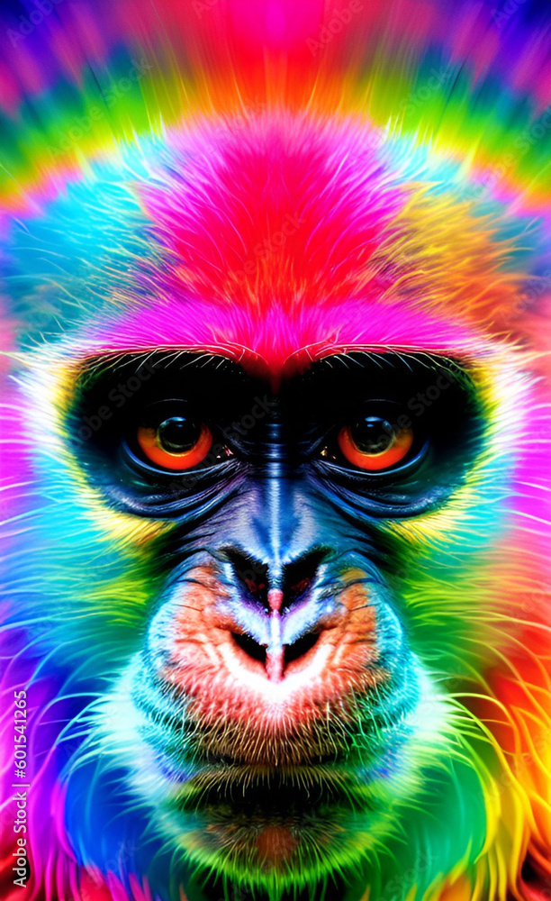 psychedelic monkey generative AI 
