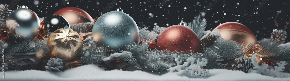 Generative AI image of a christmas banner Generative AI image of a christmas banner