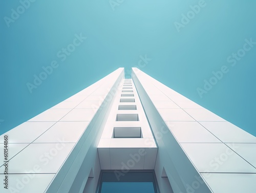 tall white building with the top up showing sky