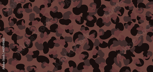Leopard pattern design, vector illustration background. Animal design. Seamless leopard pattern on beige, Brown, black