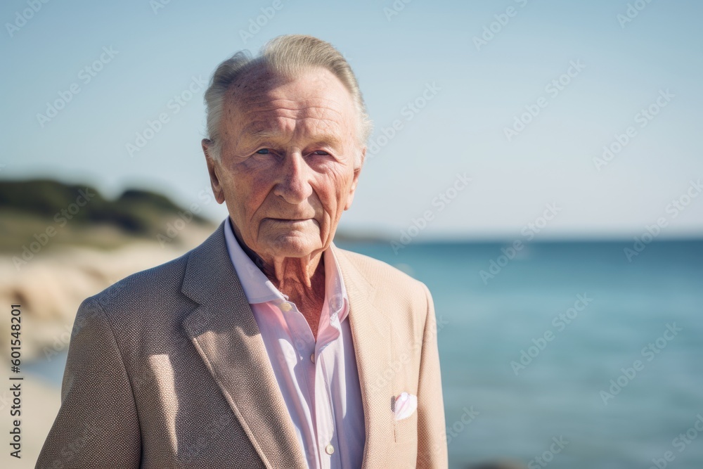 Portrait of senior man standing on the beach at the day time Portrait of senior man standing on the beach at the day time