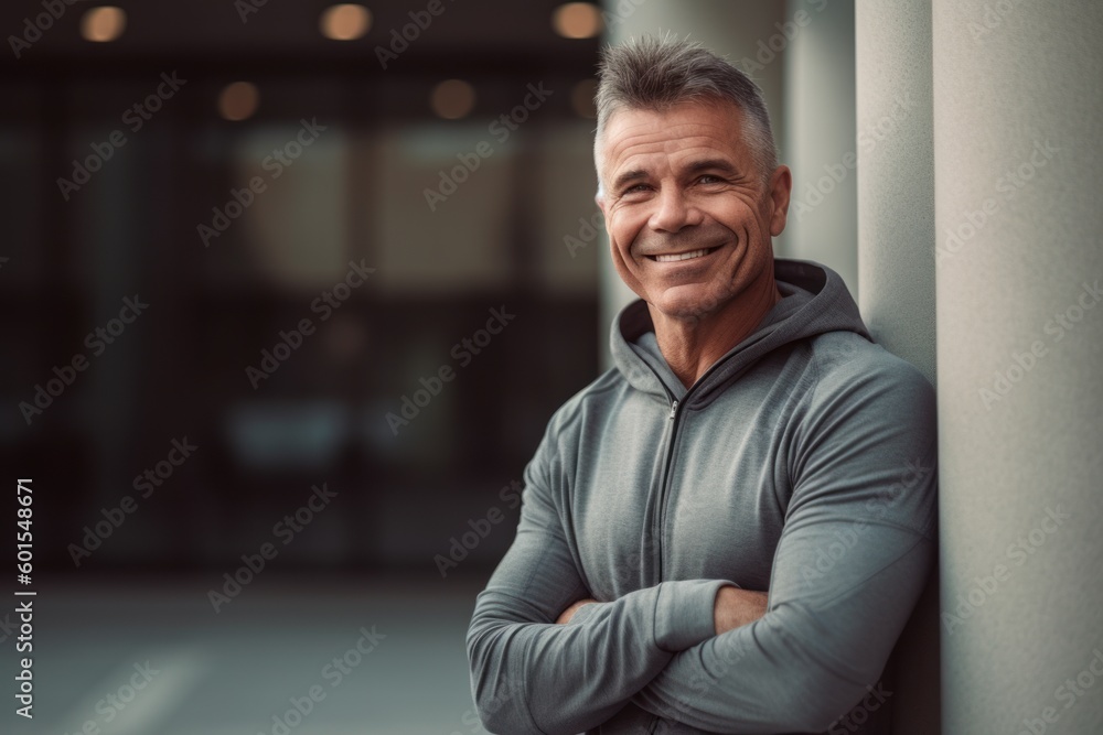 Portrait of a handsome middle-aged man in sportswear. Portrait of a handsome middle-aged man in sportswear.