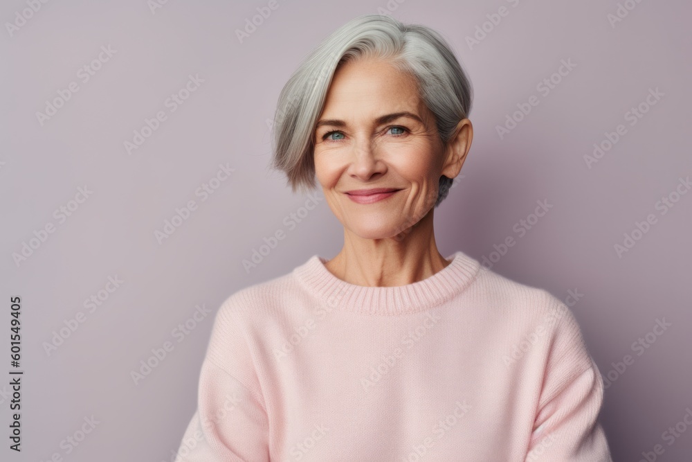 Portrait of beautiful senior woman with gray hair looking at camera and smiling Portrait of beautiful senior woman with gray hair looking at camera and smiling