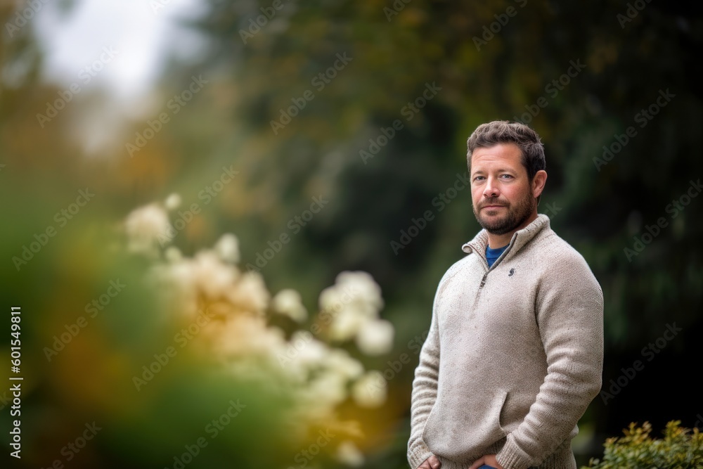 Portrait of a handsome man in a park on an autumn day Portrait of a handsome man in a park on an autumn day