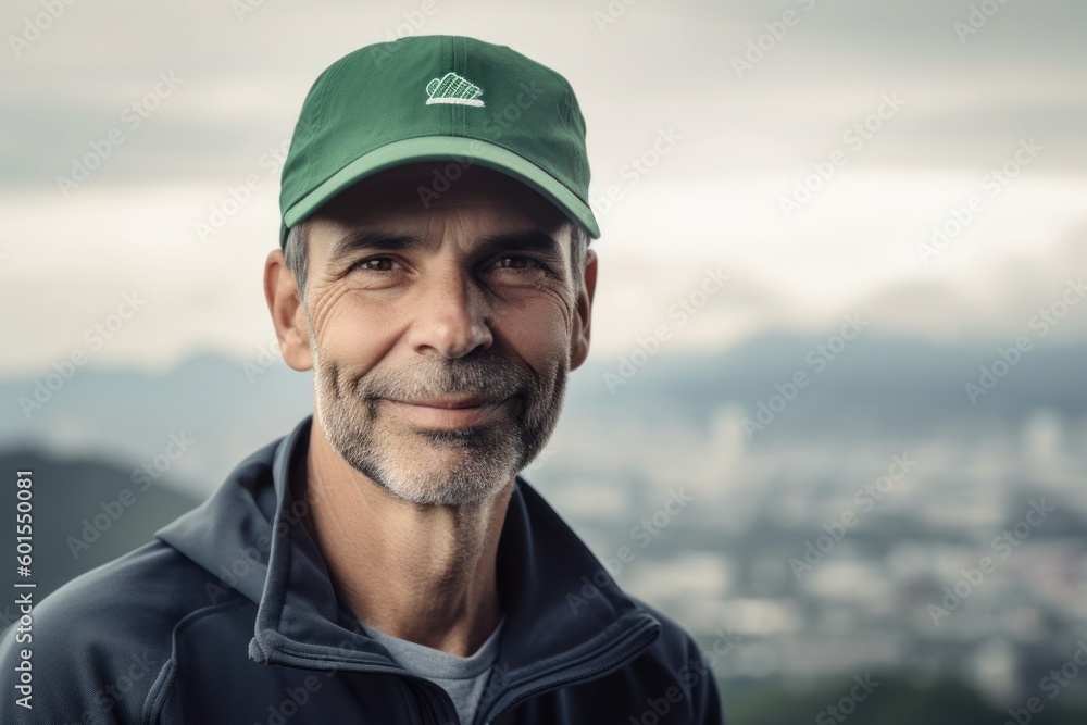 Portrait of a handsome senior man wearing a cap and looking at the camera.