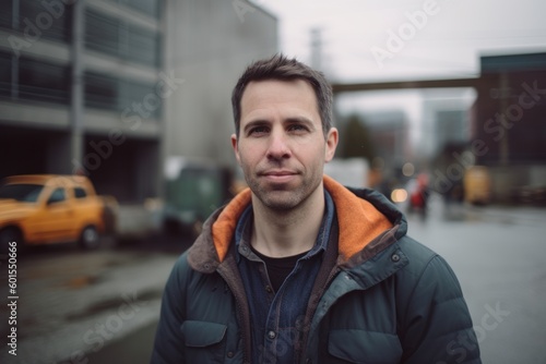 young handsome hipster man outdoors in the city, lifestyle people concept