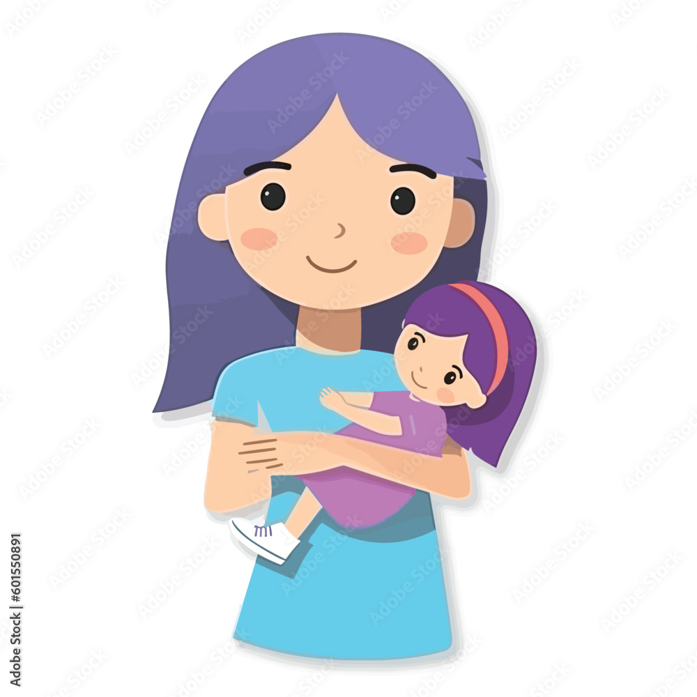 Mother day postcard vector isolated on white Mother day postcard vector isolated on white