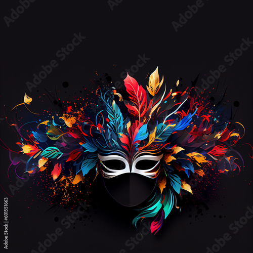 Beautiful carnival Venetian mask on isolated background. Generative AI