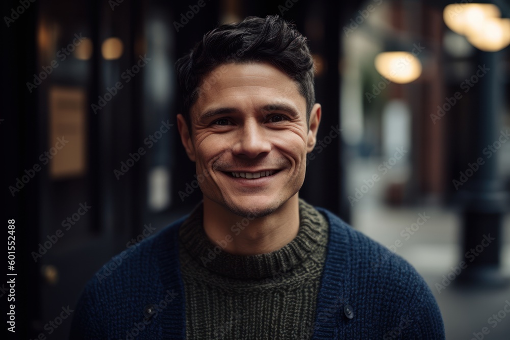 Close up portrait of a handsome young man smiling and looking at camera Close up portrait of a handsome young man smiling and looking at camera