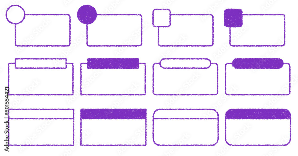 Obraz premium クレヨン素材 デザインフレームセット