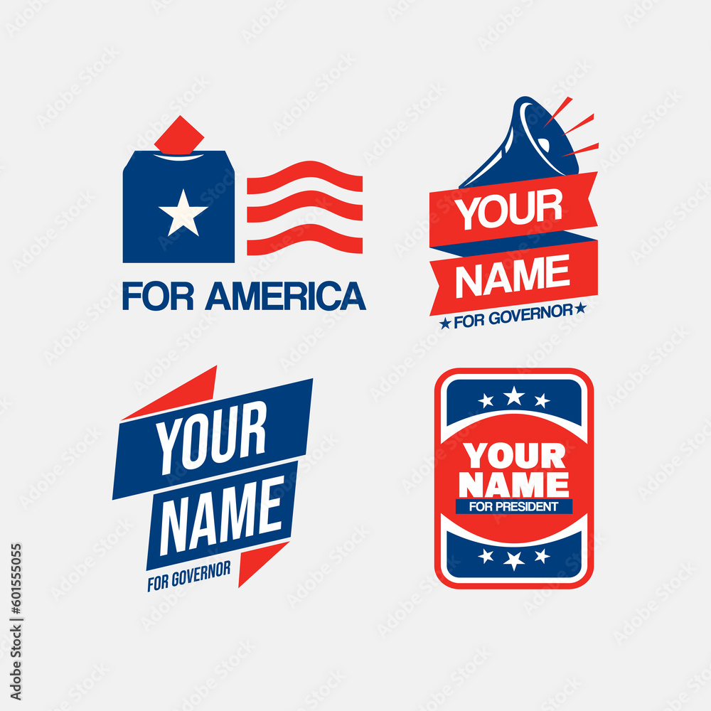 Election stickers pack. Badge Vote sticker. Label Election badge design