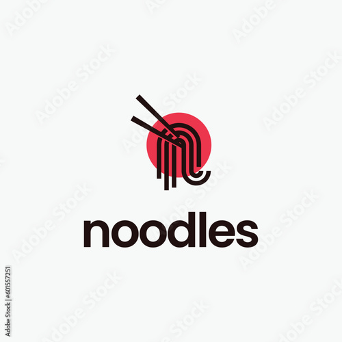 Noodle restaurant and food logo. Chinese noodle logo